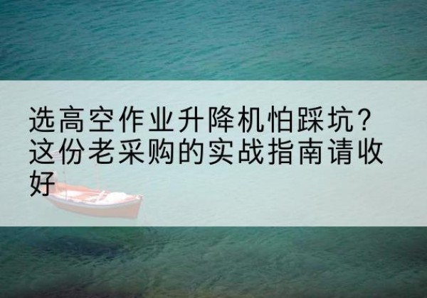 辉南高空作业升降机厂家推荐-选高空作业升降机怕踩坑？这份老采购的实战指南请收好